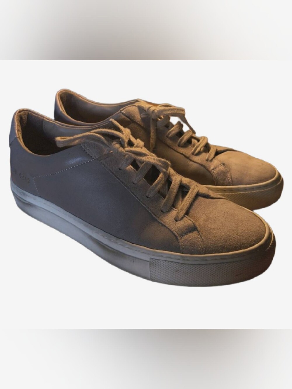 Woman by Common Projects Retro Low Taupe Suede & Leather Sneakers EU 38
